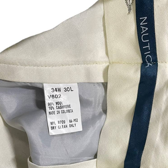 NAUTICA Men's Gray Front Pleated WOOL & CASHMERE Dress Pants Size 34X30 - Picture 8 of 11